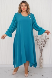 Платье Торжество голубое трикотаж люрекс+шифон